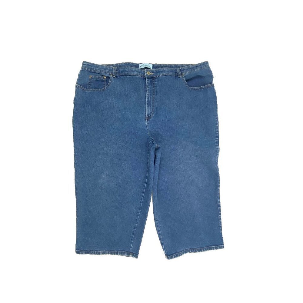 Kim Rogers Capri Jeans Women 24W Blue Medium Wash Denim High Rise Stretch